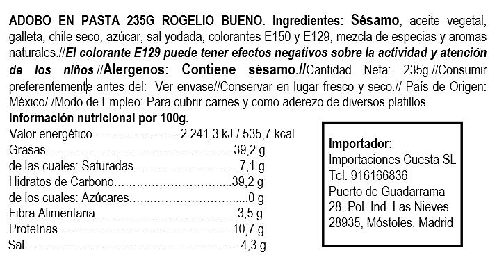 Adobo en pasta Rogelio Bueno 