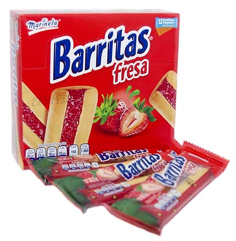 Barritas Marinela, filled with strawberry jam 