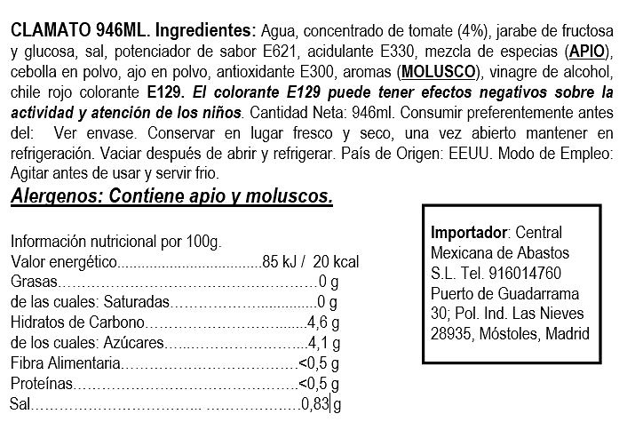 CLAMATO-Coctel tomate y almeja 