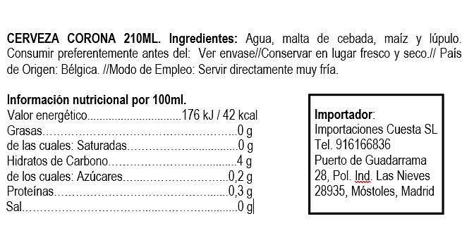 Cerveza Corona Pack 6 uds. 