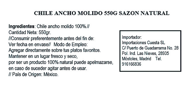 Chile Ancho molido 