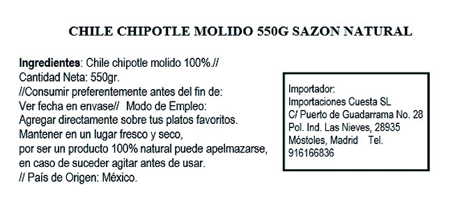 Chile Chipotle molido 