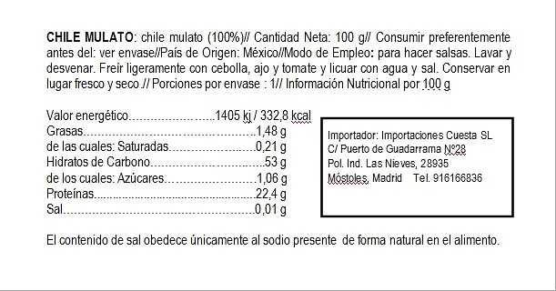 Chile Mulato seco El Sarape 