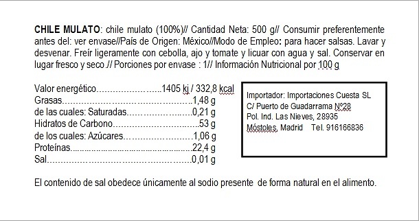 Chile Mulato seco El Sarape 