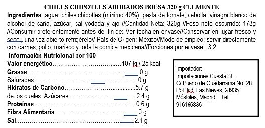 Chiles Chipotles Adobados, Clemente Jacques 