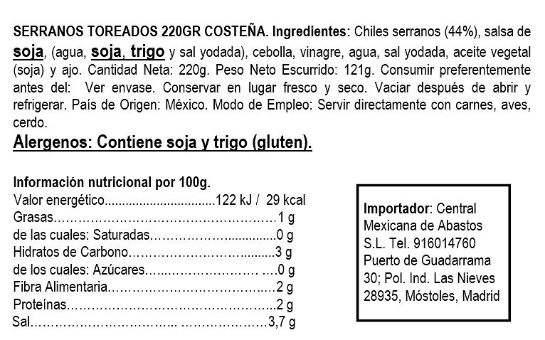 Chiles serranos toreados 