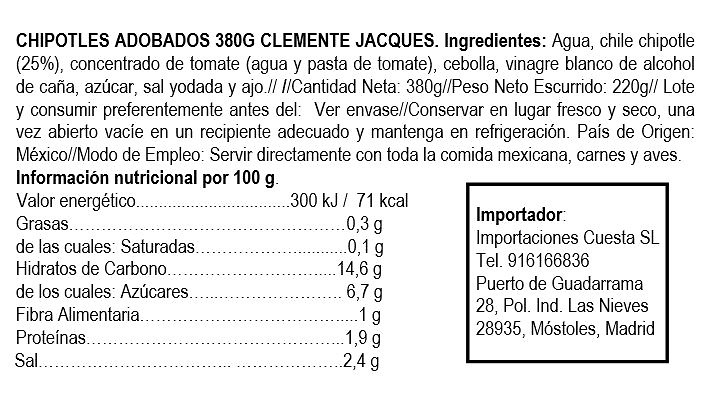 Chipotles adobados Clemente 