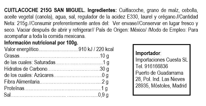 Cuitlacoche 215g San Miguel 