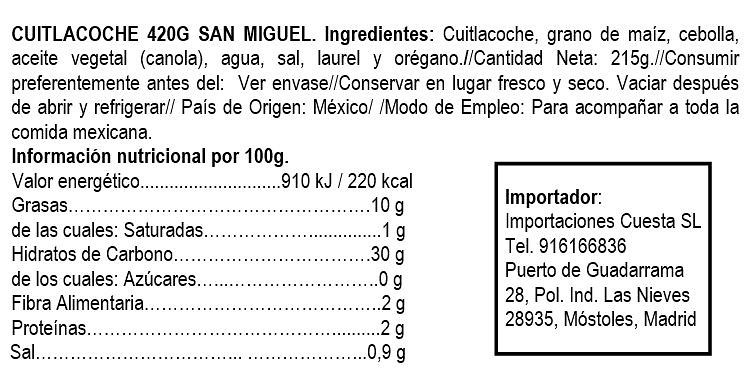 Cuitlacoche 420g San Miguel 