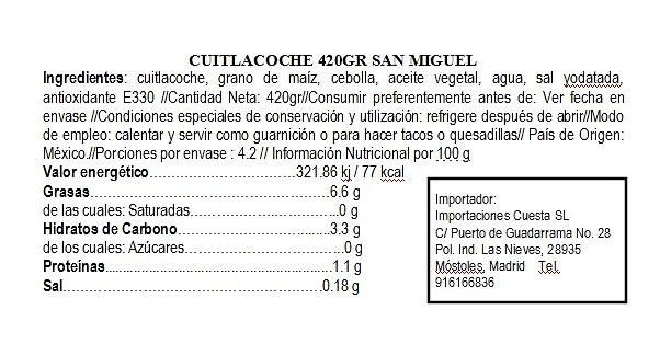 Cuitlacoche 420g San Miguel 