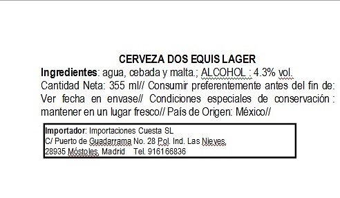 Dos Equis Lager Especial Beer 