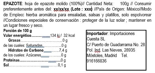 Epazote dried granules, 100gr El Sarape 