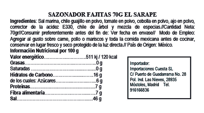 Fajita Seasoning El Sarape 