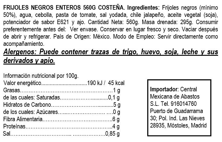 Frijol negro entero 