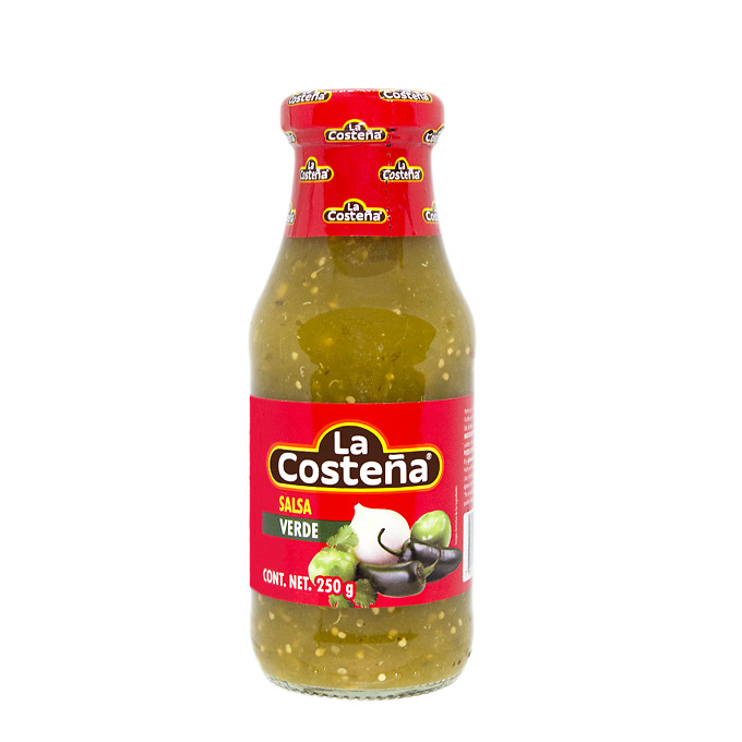 Glass La Costena green sauce 