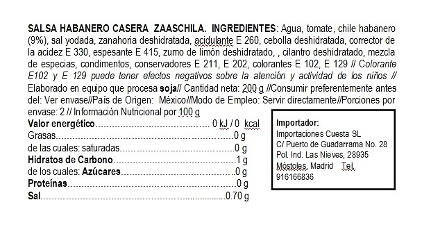 Habanero Sauce Zaaschila 