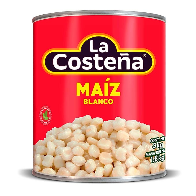 Hominy for white pozole La Costeña 3kg 