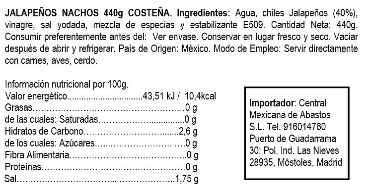 Jalapeños nachos 440g 