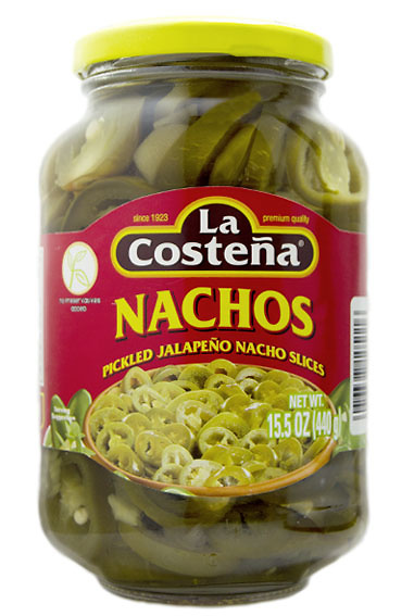 Jalapeños nachos 440g Costeña cristal 