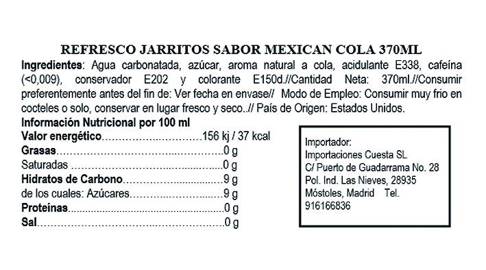 Jarritos Mexican Cola. 