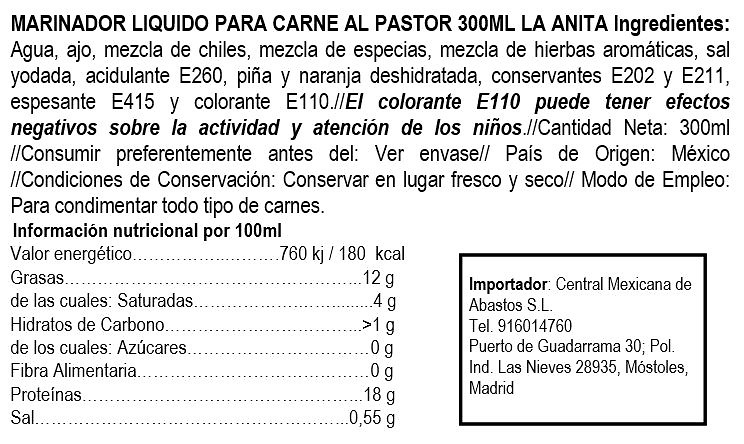 Marinador líquido para 