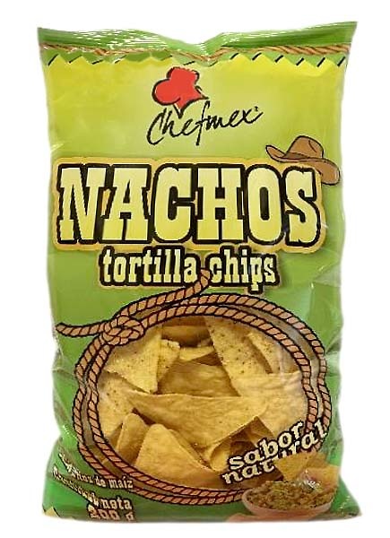 Nachos (Tortilla Chips) with natural flavors. 