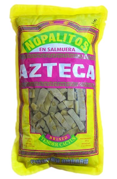 Nopales en rebanadas en salmuera( al natural ) 1kg Azteca (bolsa) 