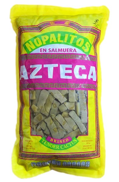 Nopales en rebanadas en salmuera( al natural ) 1kg Azteca (bolsa) 