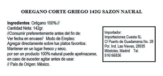 Orégano corte griego 