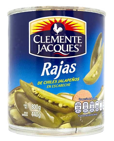Rajas verdes de jalapeños Clemente Jacques 