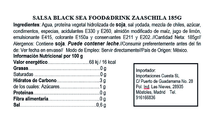 Salsa Black sea food & drink Zaaschila 