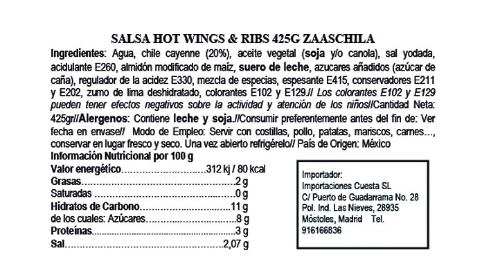 Salsa Hot wings & Ribs Zaaschila 