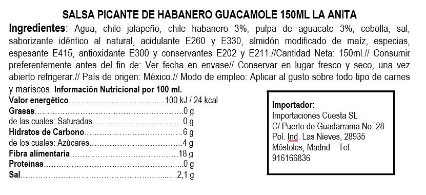 Salsa de chile Habanero con Guacamole 