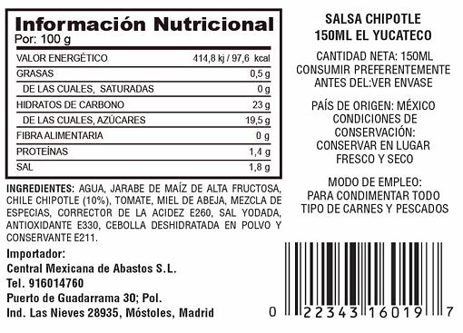 Salsa de chile chipotle 
