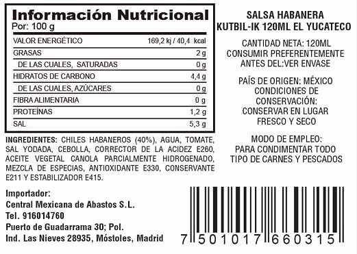 Salsa de chile habanero Kutbil-ik 