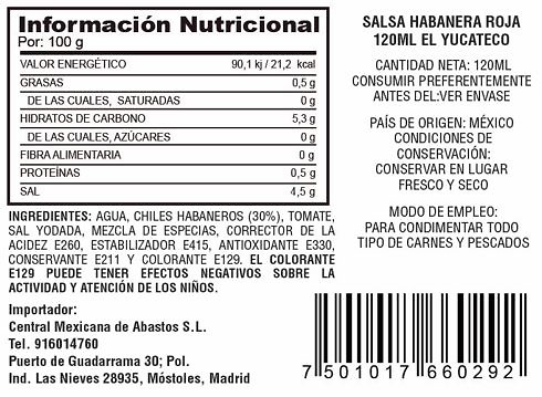 Salsa de chile habanero roja 