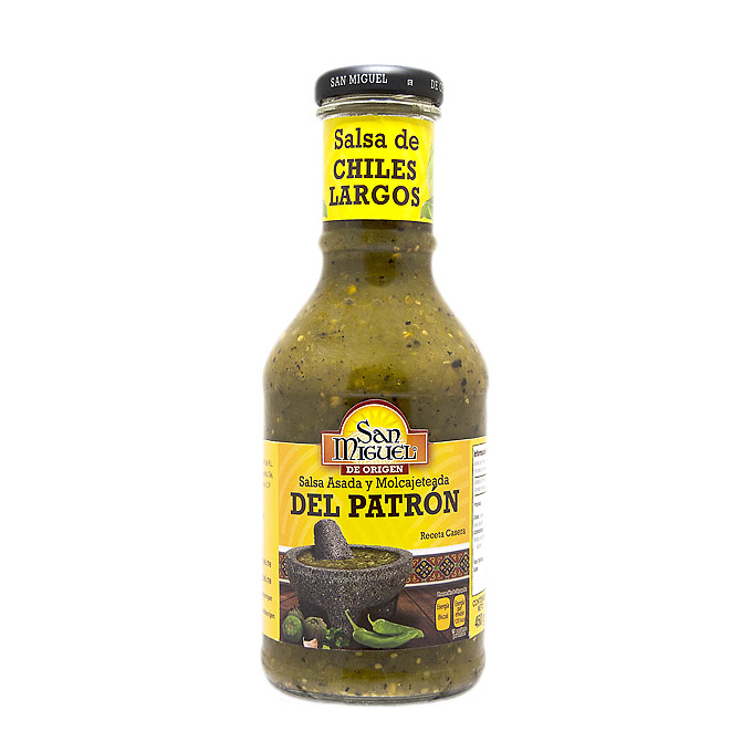 Salsa de chiles largos del Patrón, marca San Miguel 