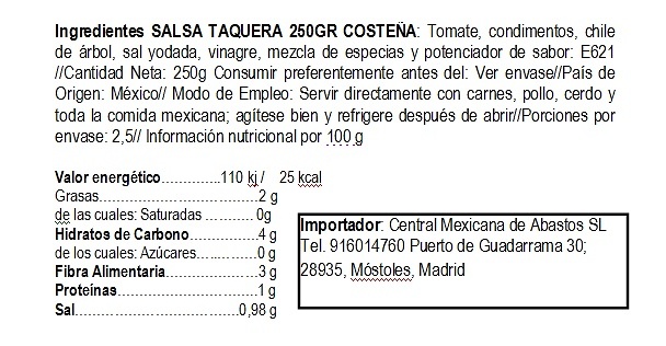 Taquera Sauce 210ml Clement Jacques 