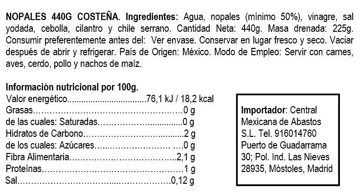 Tender pickled Cactus (Nopalitos) 