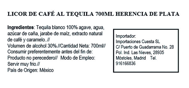 Tequila coffee liqueur 