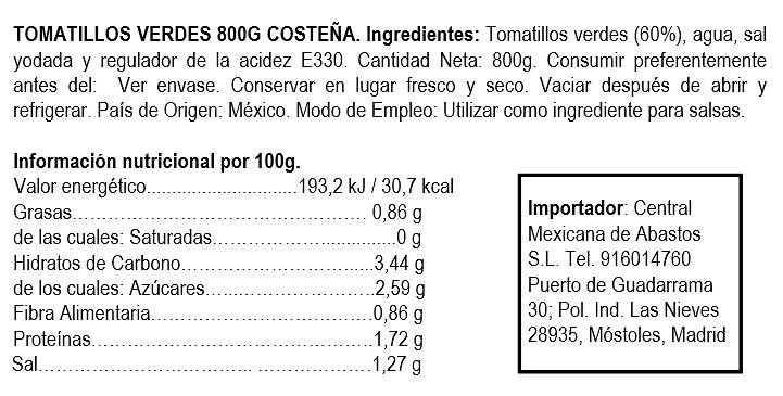 Tomatillo verde entero 