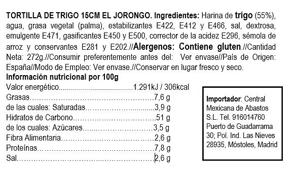 Tortilla de trigo 15cm (JO) 