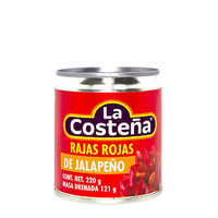 Rajas rojas de jalapeños 220g ""La Costeña""